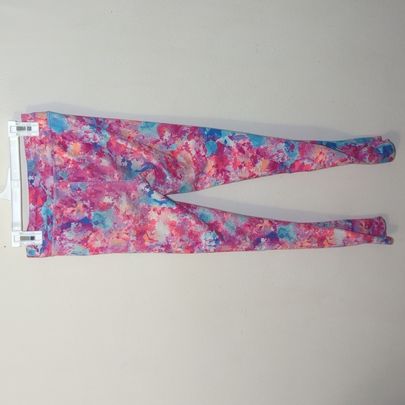 C9 Champion Pink + Blue Watercolor Full-Length Leggings Girls Size L 10-12 - Picture 2 of 3